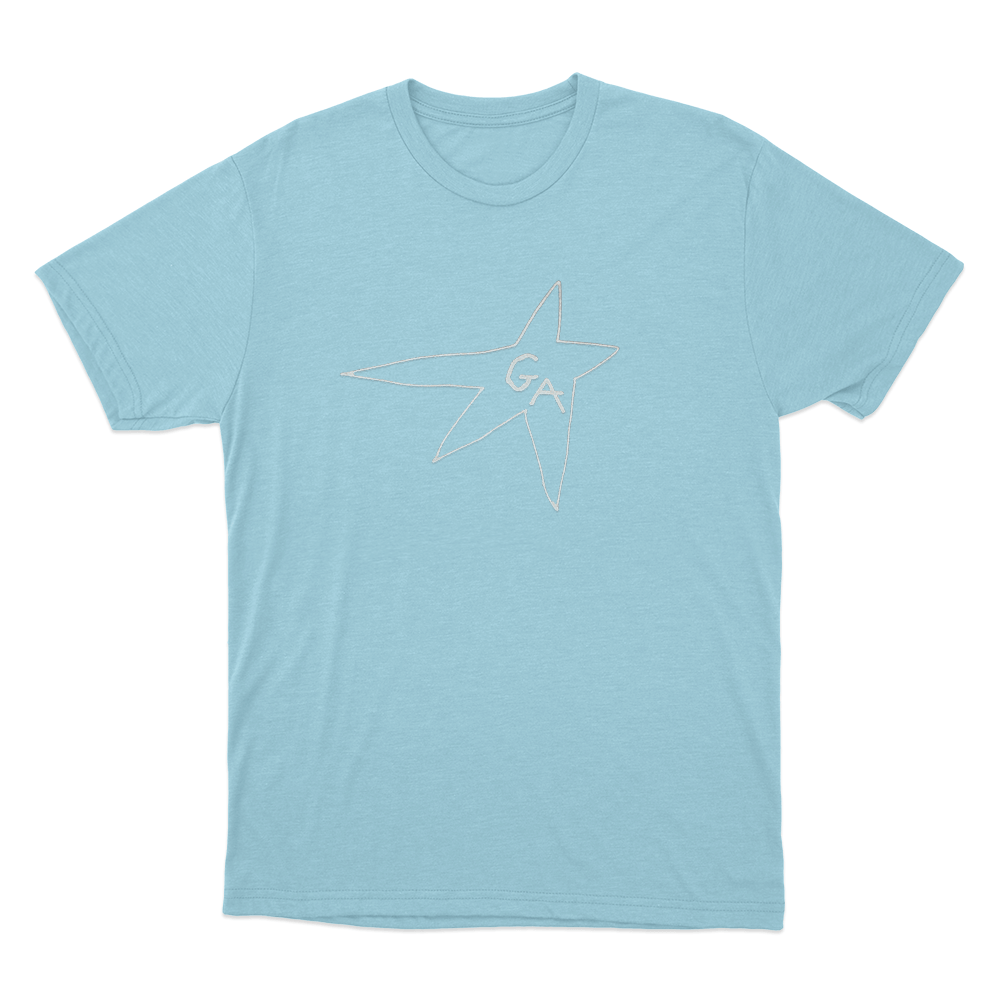 GA Hollow Star Logo Unisex T Shirt Sky Blue GA Hollow Star Logo Unisex T Shirt Sky Blue