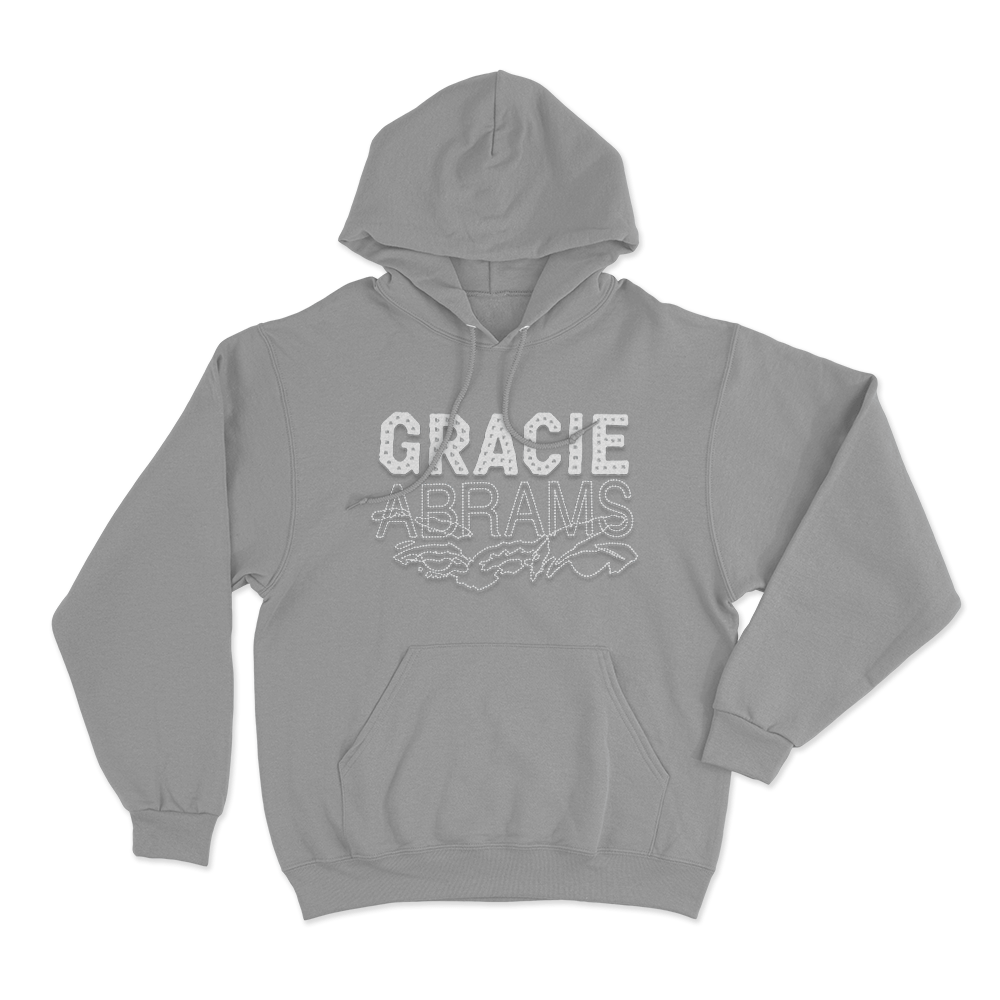 Gracie Abrams Letter Repeat Unisex Hoodie Grey Gracie Abrams Letter Repeat Unisex Hoodie Grey