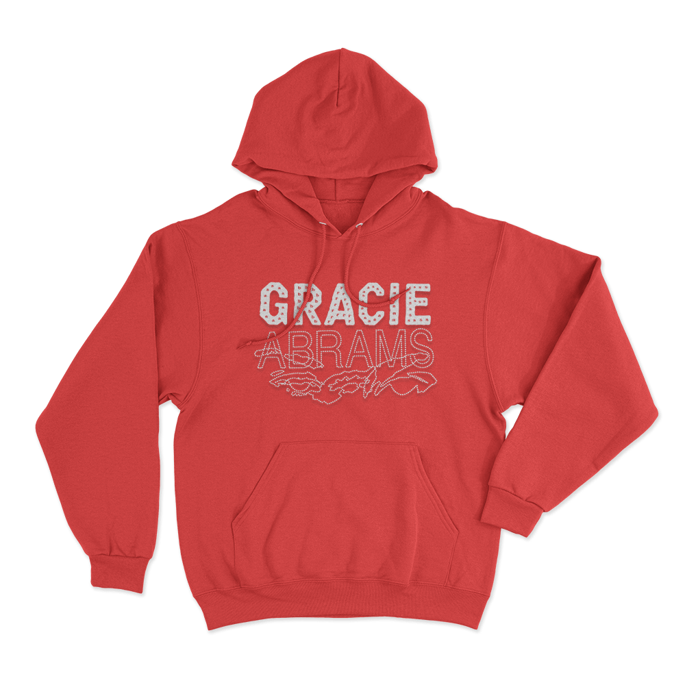 Gracie Abrams Letter Repeat Unisex Hoodie Red Gracie Abrams Letter Repeat Unisex Hoodie Red