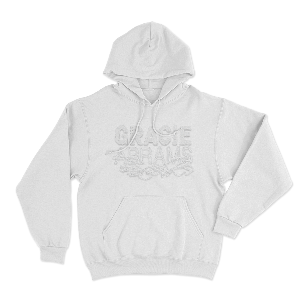 Gracie Abrams Letter Repeat Unisex Hoodie White Gracie Abrams Letter Repeat Unisex Hoodie White