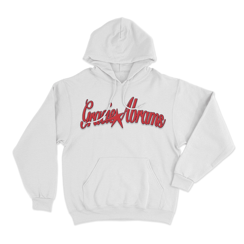 Gracie Abrams Red Star Unisex Hoodie White Gracie Abrams Red Star Unisex Hoodie White