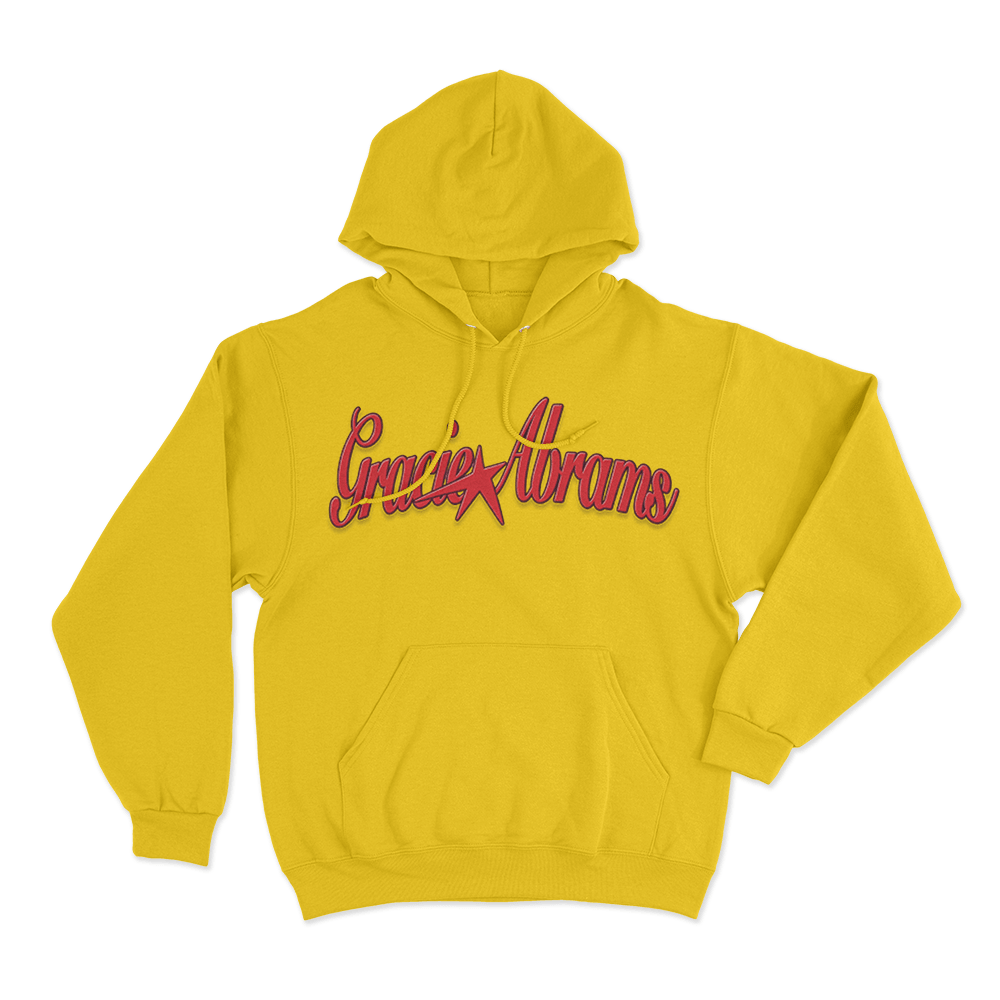 Gracie Abrams Red Star Unisex Hoodie Yellow Gracie Abrams Red Star Unisex Hoodie Yellow
