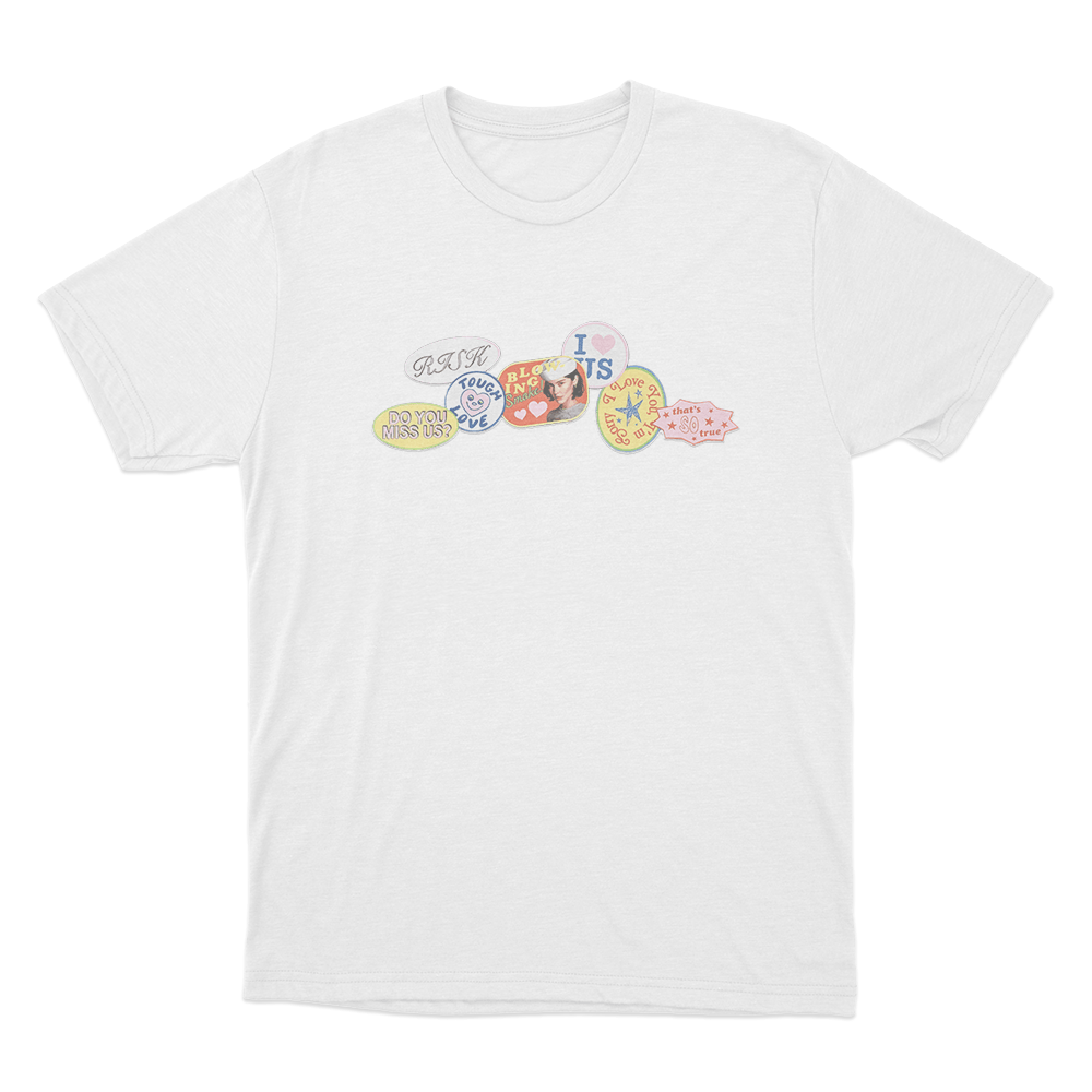 The Secret Of Us Sticker Design Unisex T Shirt White The Secret Of Us Sticker Design Unisex T Shirt White